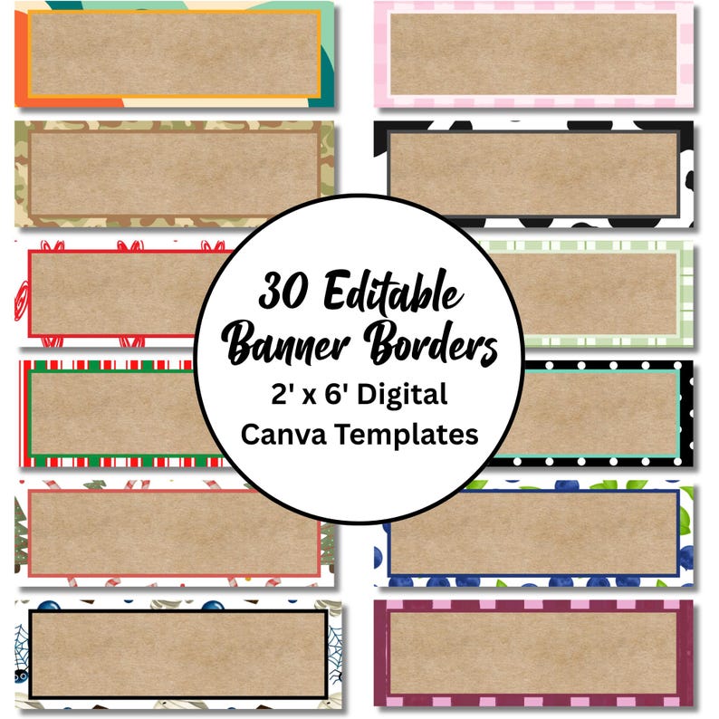 30 Editable Banner Borders 2 X 6 Decorative Frames for Banner Designs ...