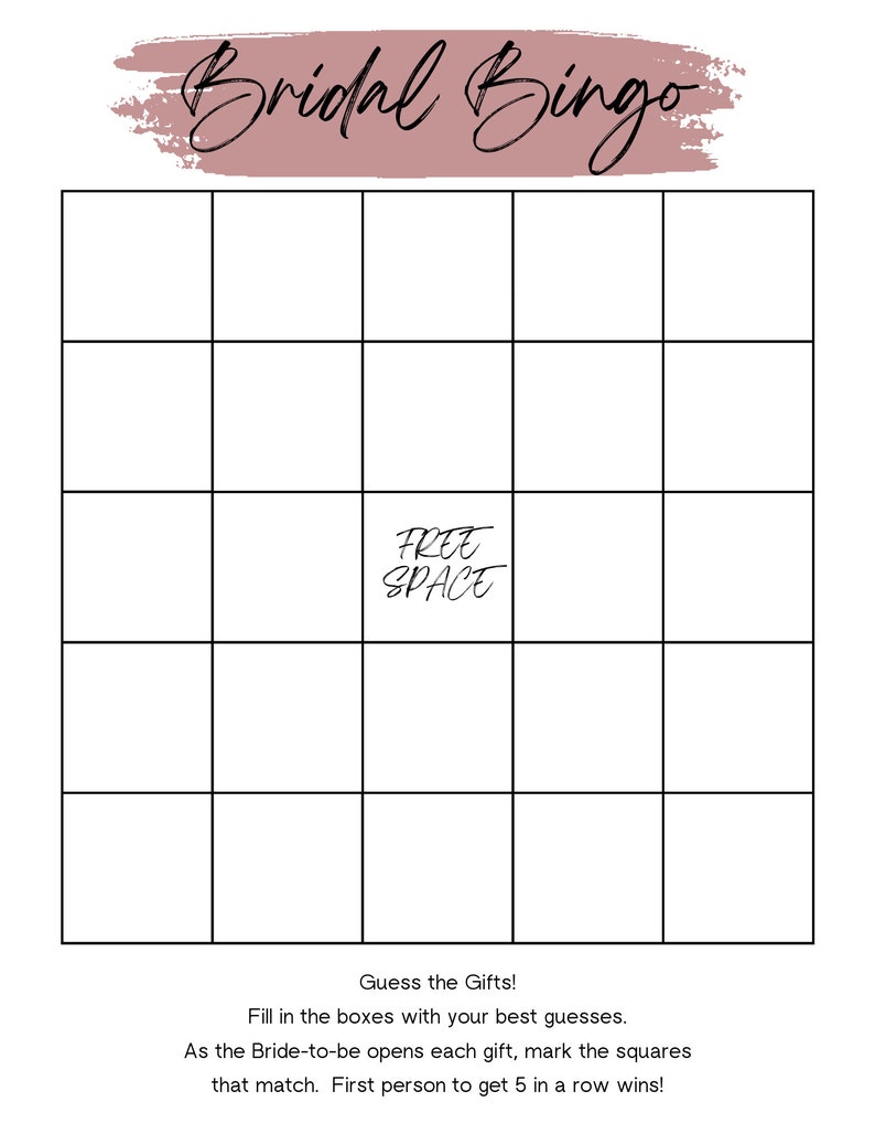 Printable Bridal Shower Games Instant Download Bridal Party Games Bride ...