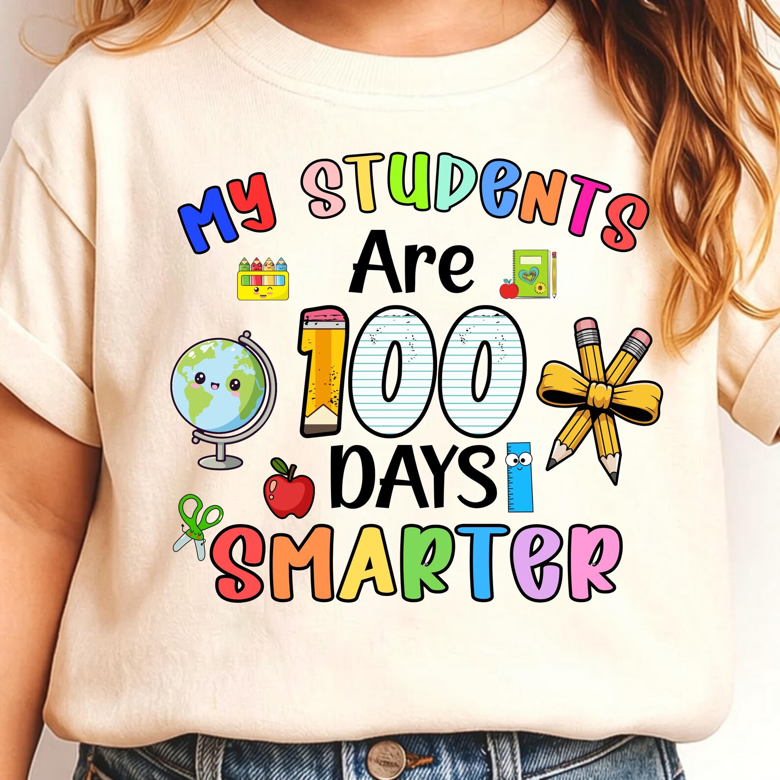 My Students Are 100 Days Smarter Png, Teacher 100th Day of School T ...