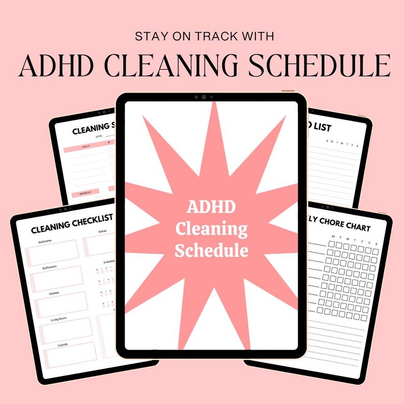 Editable ADHD Cleaning Schedule Printable, Daily & Weekly Chore Chart ...