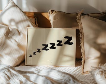 ZZZZZZ Sova - Väggdekor (digital nedladdning).