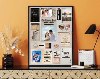Matchbox Art Template DIY Canva Matchbook Poster Anniversary Gift for Him or Her | Personalized Matchbook Wall Art Printable