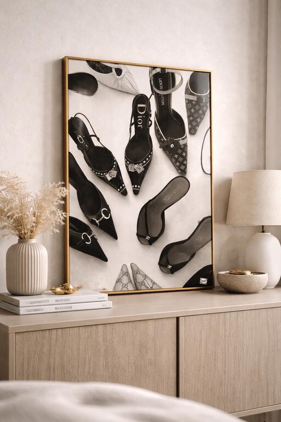 Luxury Fashion Heels Wall Art Print for Woman, Designer Shoes Poster, Chic Feminine Decor Gift for Girlfriend Sister Wife