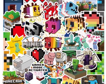100 autocollants d'artisanat style mine, décalcomanies en vinyle pour enfants, adultes et fans