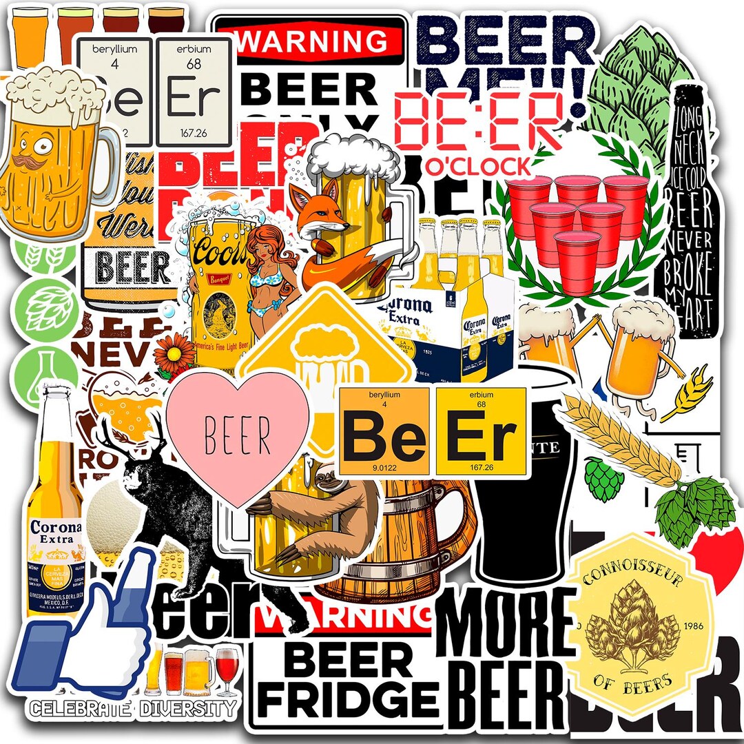 40pcs Beer Stickers Pack Funny Craft Bar Decor Gift for Beer Lovers - Etsy
