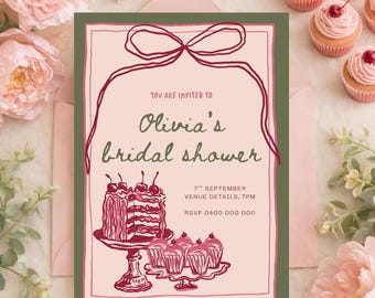 Faire-part de douche nuptiale - modèle de toile modifiable | Téléchargement instantané