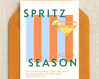 Invitation Saison Spritz - Modèle de toile modifiable | Téléchargement instantané