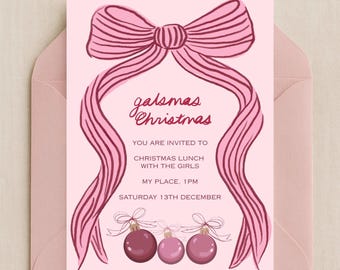 Invitation de Noël Galsmas - Modèle Canva modifiable | Téléchargement instantané
