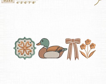Vintage inspirierte Stockenten Stickdatei, Grandma Core Digital (Digitaler Download)