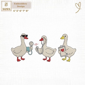 Scrub Life Goose Embroidery File, Doctor Vet Tech (Digital Download)