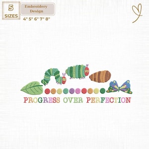 Progress Over Perfection Embroidered File, Special Education (Instant Download)