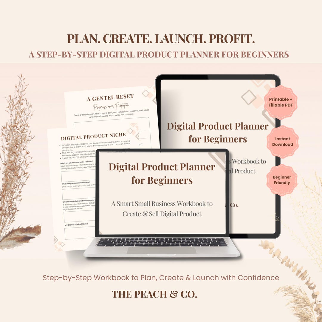 Digital Product Planner Workbook | Small Business, Etsy Seller Template ...