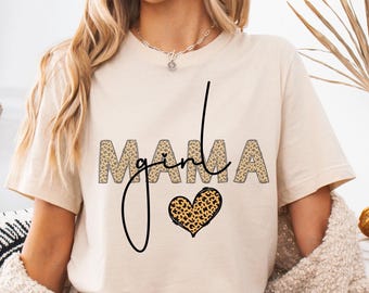 Leopard Print 'Girl Mom' T-Shirt, Trendy Statement Tee, Girl Mama Shirt, Mom Gift, Leo Mama Shirt, Mom Shirt, Wild Girl Mom, Mom of Girls