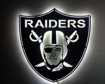 Las Vegas Raiders Lighted Metal Sign: NFL Wall Art - Etsy