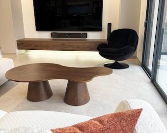 Mesa de centro de forma orgánica – Mesa auxiliar escultórica moderna – Un detalle único para el salón
