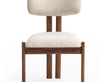 Silla de comedor tapizada moderna – Silla minimalista hecha a mano para la cocina