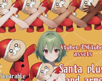 Vtuber | Pngtuber Asset Christmas Santa plush | arms | PSD source file commercial use | For twitch streaming | Digital art