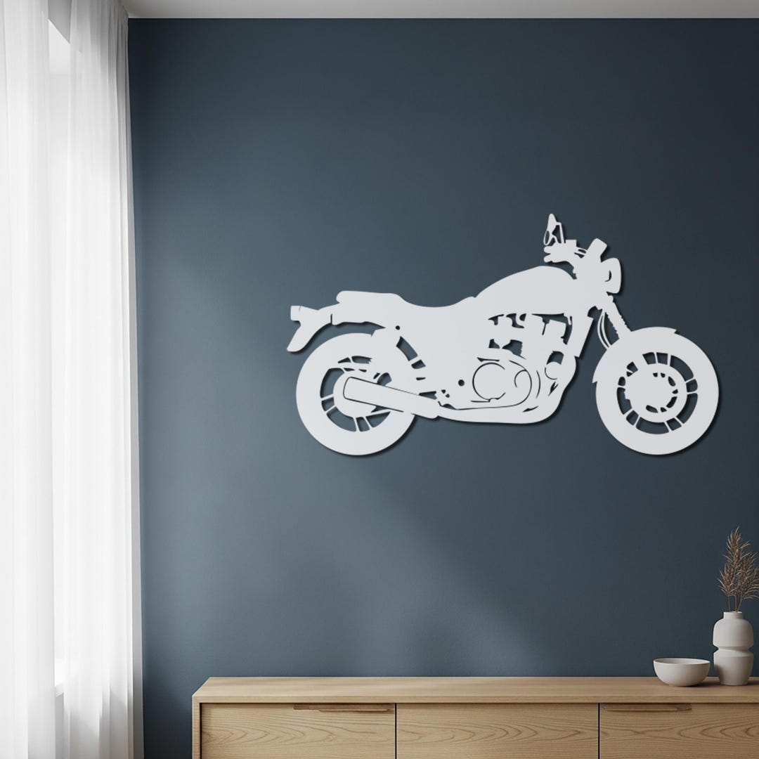 Motorcycle Metal Wall Art, Motorbike Wall Decor for Garage, Man Cave ...