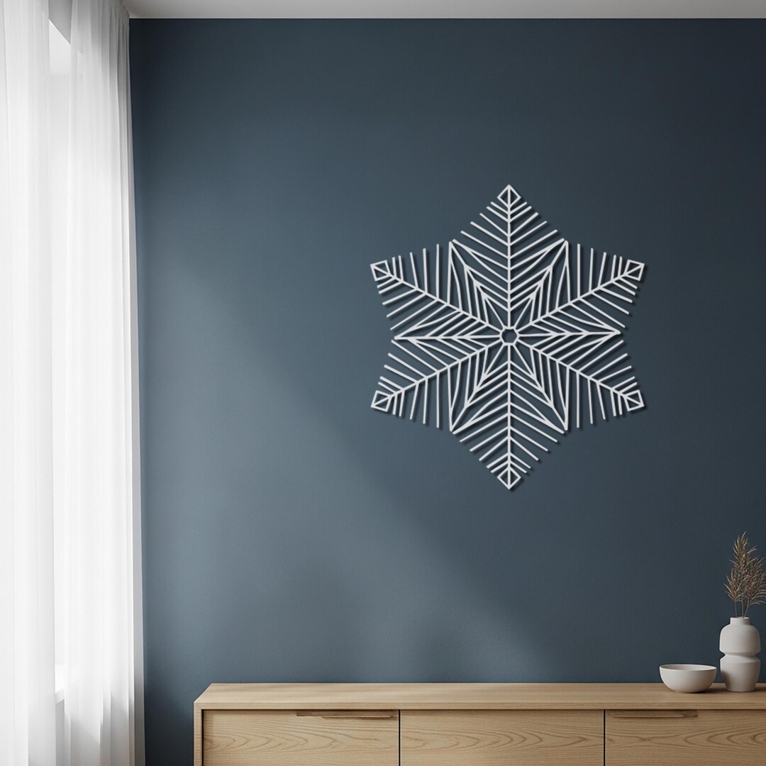 Geometric Snowflake Metal Wall Art Nordic Winter Decor Photo Inspiration
