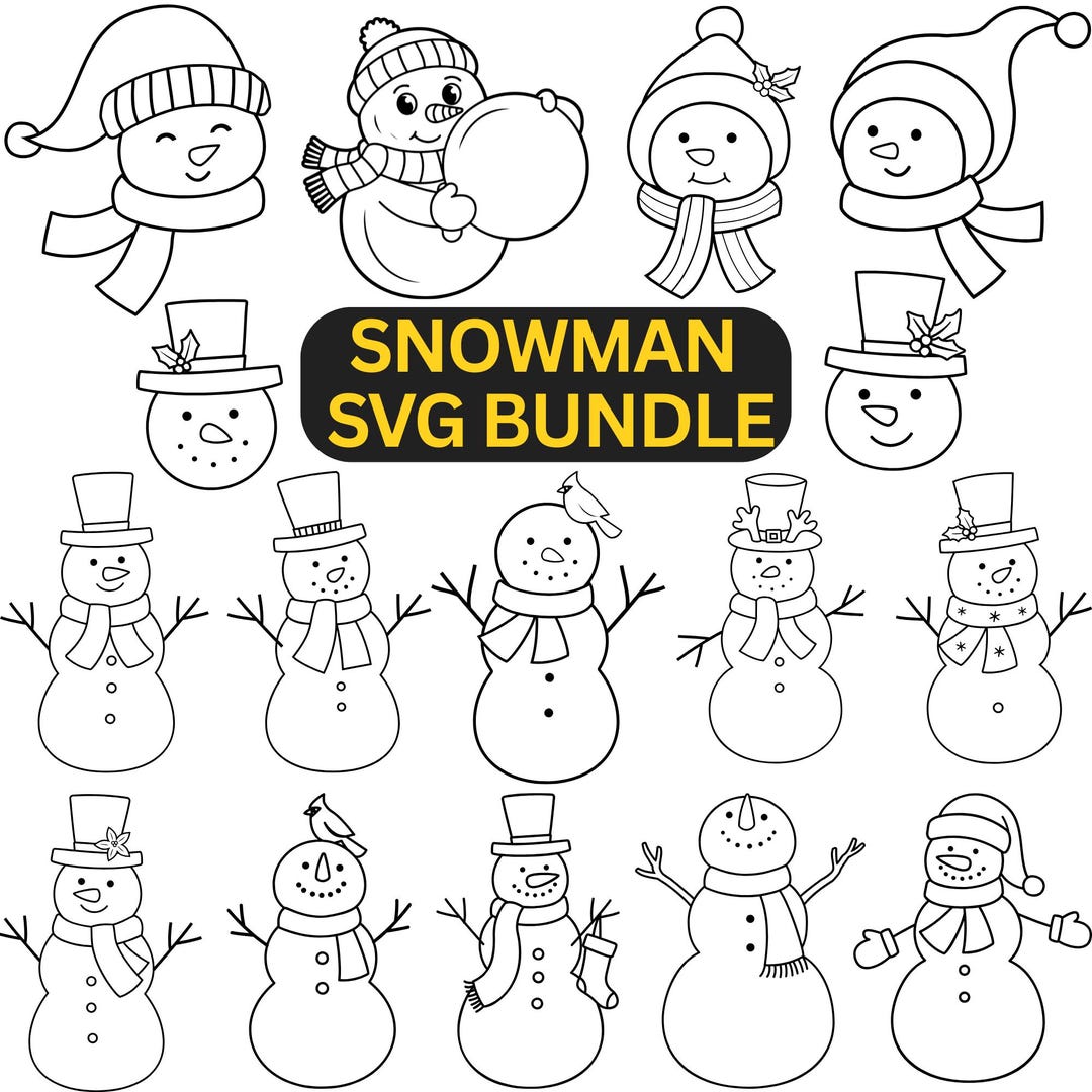 Snowman SVG Bundle, Cozy Winter Season PNG (digital download) - Etsy