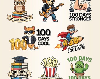 100 Days of School PNG Bundle, Funny Boys School Shirt (Digital Download)