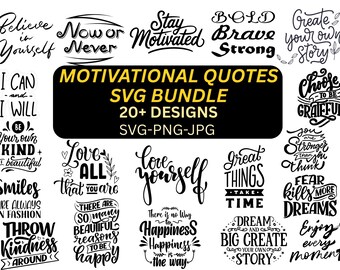Motivational Quotes SVG Bundle, Mental Health & Self Love Clipart (Digital Download)
