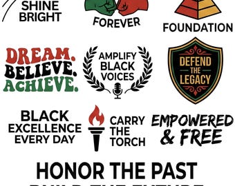 Paquete PNG del Mes de la Historia Afroamericana, sublimación de Juneteenth (descarga digital)