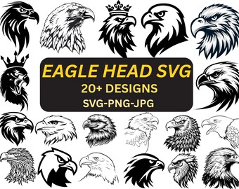 Paquete SVG de cabeza de águila / Silueta de águila calva (descarga digital)