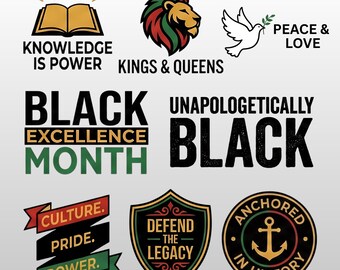 Black History Month PNG Bundle, Black Excellence Clipart (Digital Download)