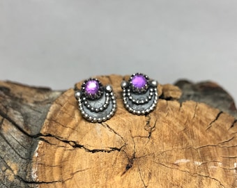 Faceted Amethyst Earrings