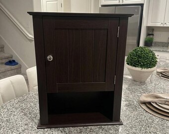 Wooden Wall Mounted Medicions Cabnit | Bathroom Cabinet | Bathroom Storage | Medicine Storage | Toilet Paper Storage | Bath Cabinet