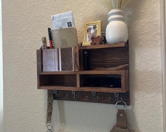 Wooden Wall Mounted Key Holder | Entryway Key Holder | Key Storage | Car Key Holder | Garage Key Holder | Key Organizer