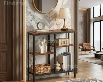 4-Tier Wooden Narrow Consol Table | Entryway Table  | Narrow Console Table | Display Table | Housewarming Gift | Corner Table