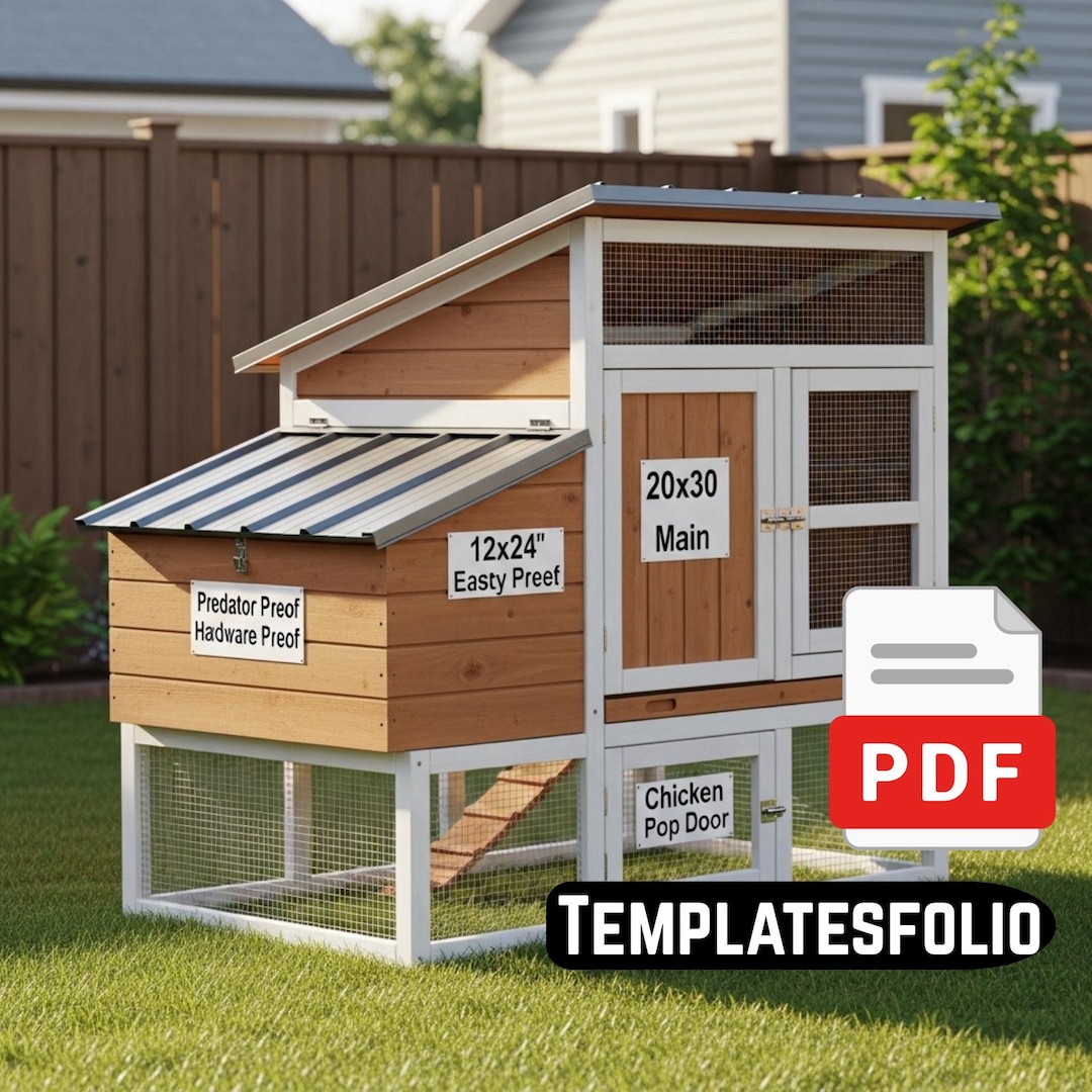 Chicken Coop Woodworking PDF Plan – DIY Backyard Coop Design – Digital ...