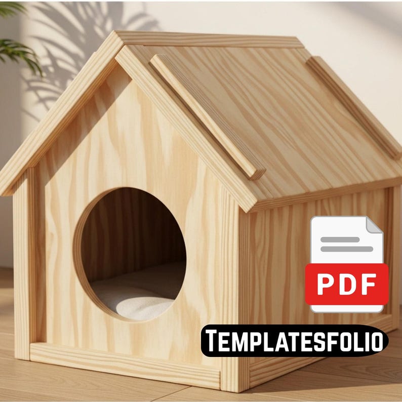 DIY Wooden Cat House PDF Plans – Indoor/outdoor Pet House – Woodworking ...
