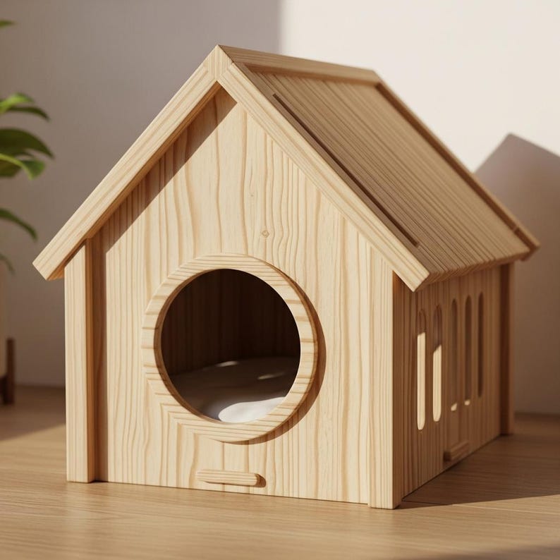 DIY Wooden Cat House PDF Plans – Indoor/outdoor Pet House – Woodworking ...