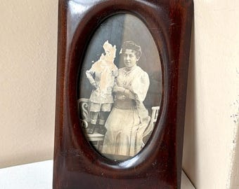 Marco de madera de caoba antigua (17,5 cm x 10,5 m)