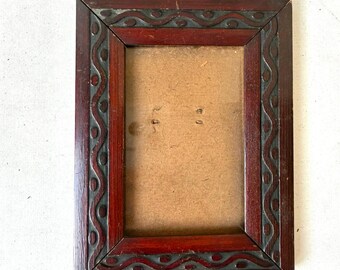 Marco de madera antiguo (14 cm x 10,5 cm)