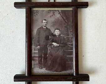 Marco de madera antiguo (14 cm x 10 cm)