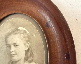 Marco de madera de caoba antigua (13 cm x 10 cm)