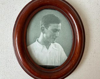 Marco de madera de caoba antiguo (9 cm x 7,5 cm)