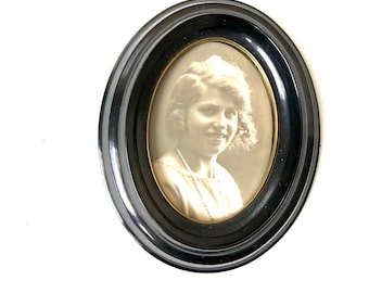 Marco ovalado vintage de baquelita (13,5 cm x 11 cm)