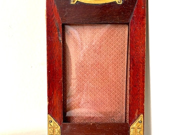 Marco antiguo ART NOUVEAU (16,5 cm x 8,5 cm) Cristal de burbuja CONVEX