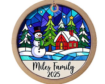 Adorno navideño personalizado con efecto vitral - Estrellas de madera extra