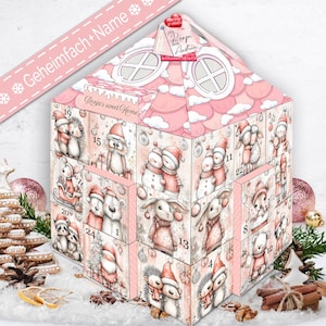 DIY Adventskalender personalisiert personalisierter Adventskalender-DIY Download ausdrucken A4 selber basteln