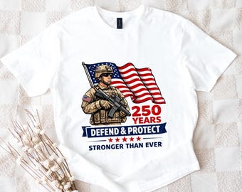 250 Years Defend & Protect Sweatshirt, American Military Patriotic Crewneck, USA Anniversary 1776–2026, Veteran Gift