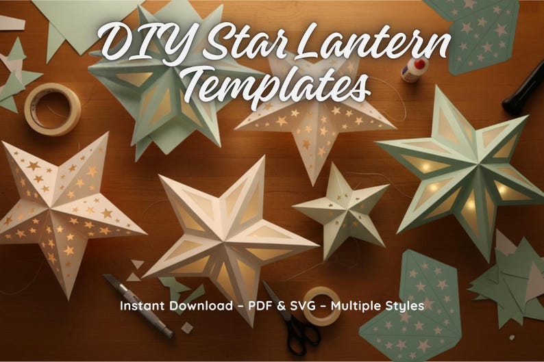 Christmas 3D Paper Star Template • Printable Pdf, Svg, Dxf • DIY Kids ...