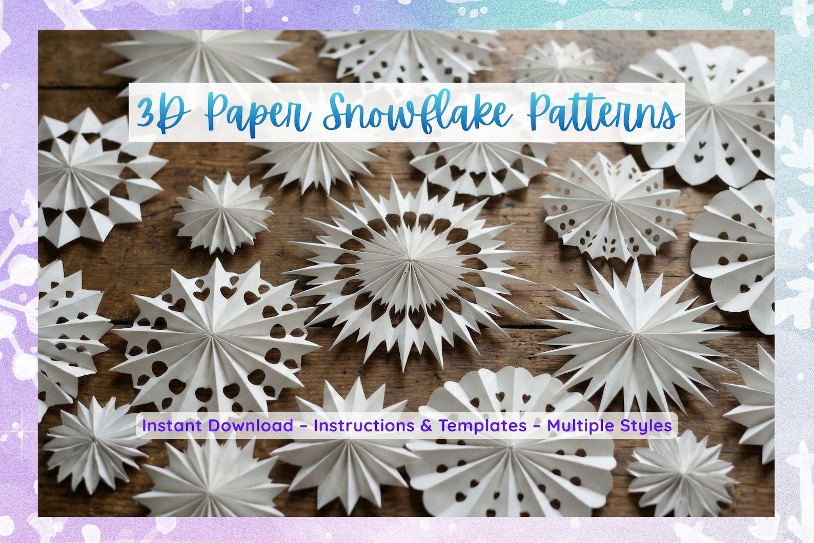 DIY 3D Paper Snowflake Patterns | Christmas Paper Decorations ...