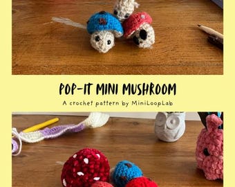 Pop-It Mini Mushroom Crochet Pattern