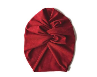 Burgundy Red CLASSIC Turban Hat | Turban Women | Baby Turban | Womens Turban | Alopecia Hat | Chemo Headwear | Turban | Head Wrap